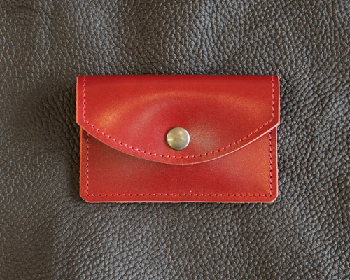 革のシンプルケース　レッド 93808b1f12d8215f59d01a59df01bf