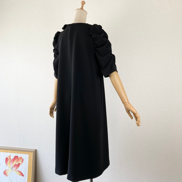 《サイズオーダー》フォーマル・セレモニー・袖ギャザー・ブラッグ・ワンピース 8枚目の画像