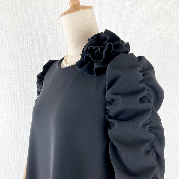 《サイズオーダー》フォーマル・セレモニー・袖ギャザー・ブラッグ・ワンピース 7枚目の画像