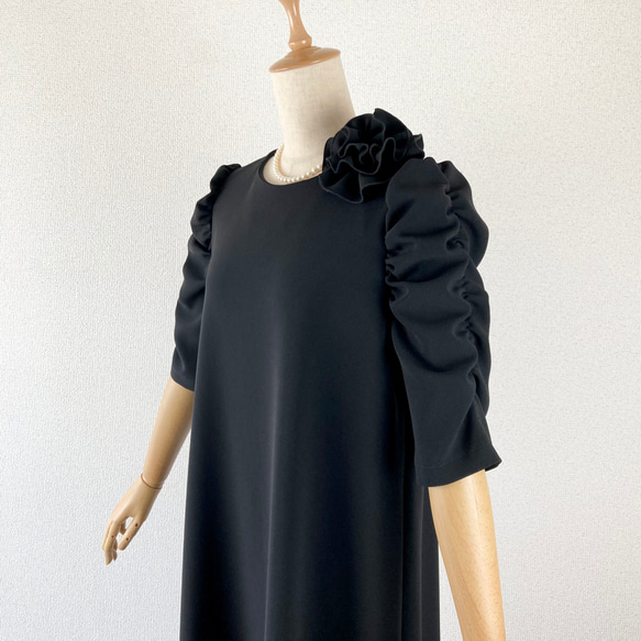 《サイズオーダー》フォーマル・セレモニー・袖ギャザー・ブラッグ・ワンピース 6枚目の画像