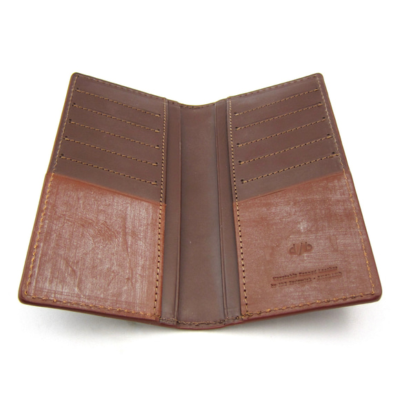 【名入れ】ロングウォレット カードケース カードホルダー メンズ スリム 薄い 本革 イギリス製 ブライドルレザー 3枚目の画像