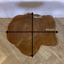 【送料無料】#57 チーク 切り株 木目天板 鉄脚テーブル サイドテーブル スツール 花台 飾り台 oth551 6枚目の画像
