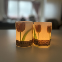 〜natural yellow tulip〜：LEDライト付　キャンドルホルダー　ソイキャンドル　プレゼント・ギフトにも 5枚目の画像