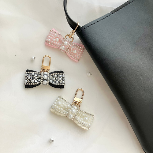 キラキラ⭐︎リボンチャーム キーホルダー 携帯ストラップ