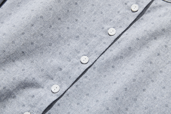 ナチュラルな雰囲気漂う　切替ワンピース　長袖ワンピース　灰色がかった水色　24A04-1 5枚目の画像