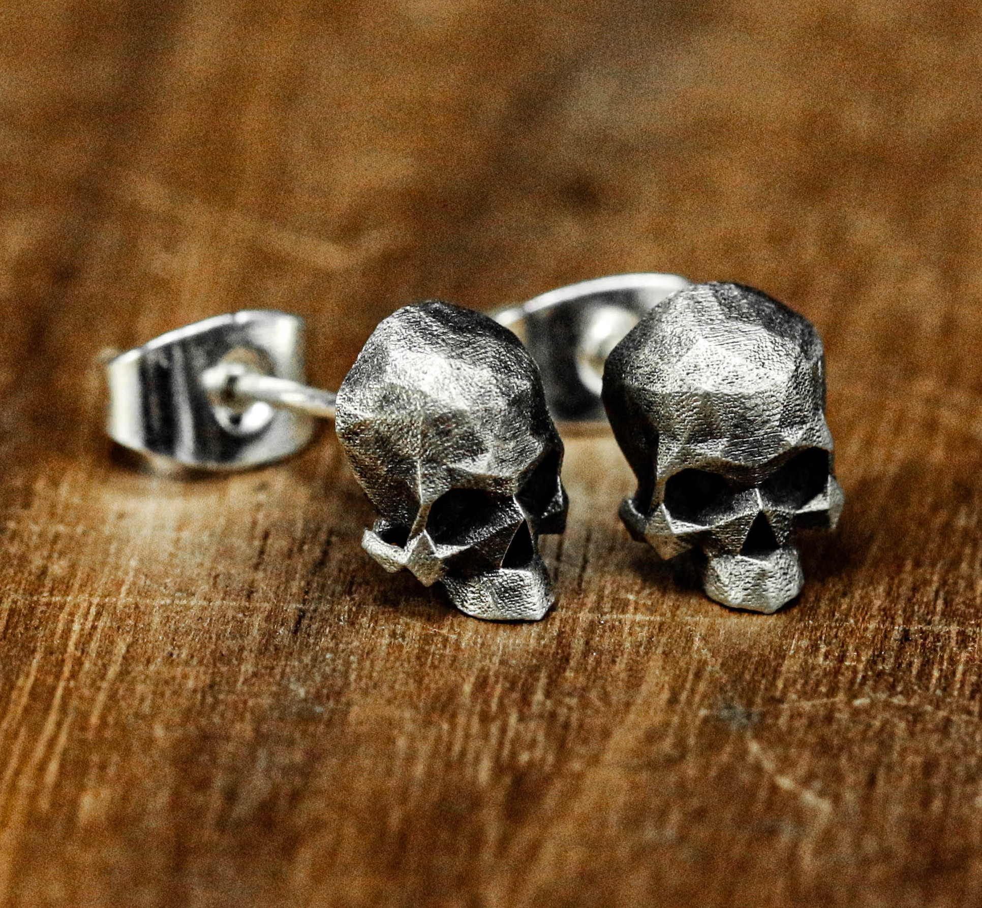 パンクジュエリー排他的なデザイン幾何学的な抽象的なイヤリングスターリングシルバースカルピアスメンズジュエリーギフト酸化ハ