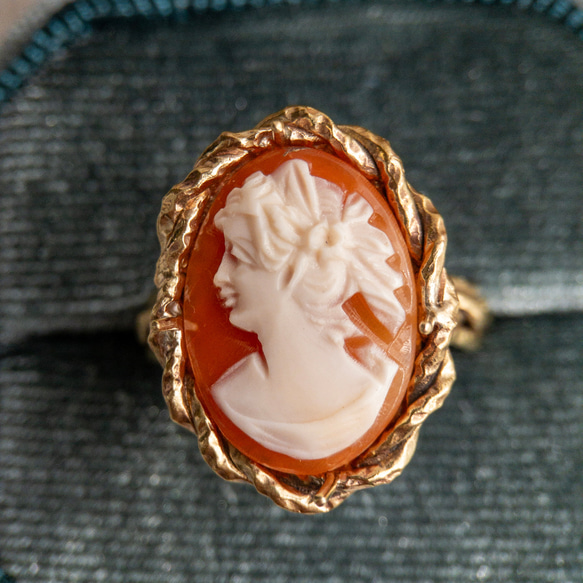 天然石 Brass真鍮 ストーンカメオのリング 指輪・リング aroi 通販