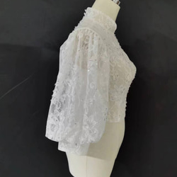 エレガント ボレロ 美しい花レース キラキラスパンコール トップス 長袖 ウェディングドレス 3枚目の画像
