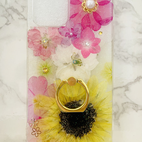 全機種対応 iPhoneケース 押し花ケース 押し花 ケース 花 Android 花柄 