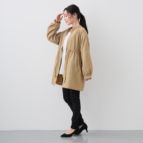 軽くて着やすい】シャカシャカ生地のライトアウター ベージュ ウエスト