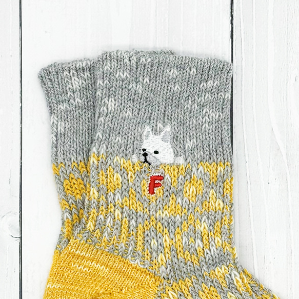 【イニシャル入り】Doggy Face Socks 6枚目の画像