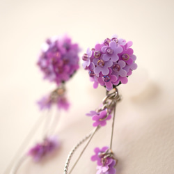 送料無料*॰ْ✧ً菫色の紫陽花と花風と雨粒 3枚目の画像