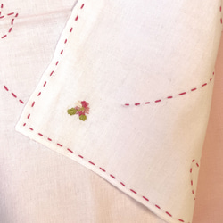 桜とインコの刺繍刺し子さらしふきん 2枚セット 14枚目の画像