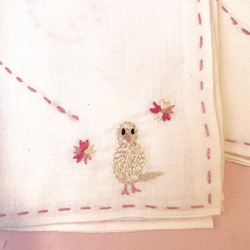 桜とインコの刺繍刺し子さらしふきん 2枚セット 16枚目の画像