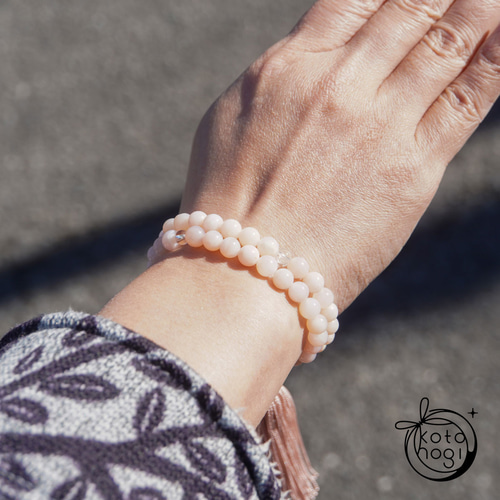 ピンクオパール 桜瑪瑙 桜彫り水晶 数珠 念珠 略式数珠 お守り 天然石