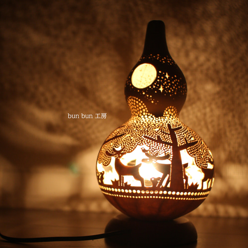 ひょうたんランプ--深夜の森- スタンドライト・テーブルランプ