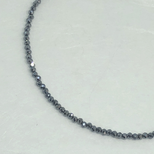 テラヘルツカット2mm極小ブレスレット内径14cm 健康　肩こり　冷え性　天然石　不眠症　体温上昇　活力 3枚目の画像