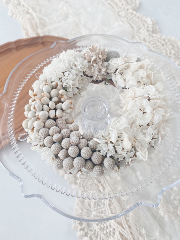 White & silver リース ギフトボックス入り バレンタイン