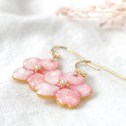 冬を乗り越え美しく咲く桜ピアス/イヤリング 3枚目の画像