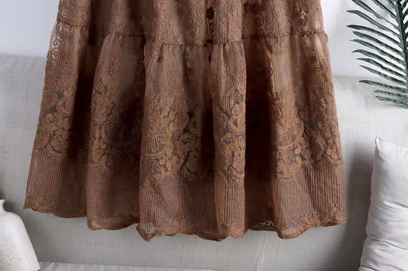 レディース  春 秋 夏 体型カバー 着痩せ 大人可愛い 裏地付き ロングスカート 3枚目の画像