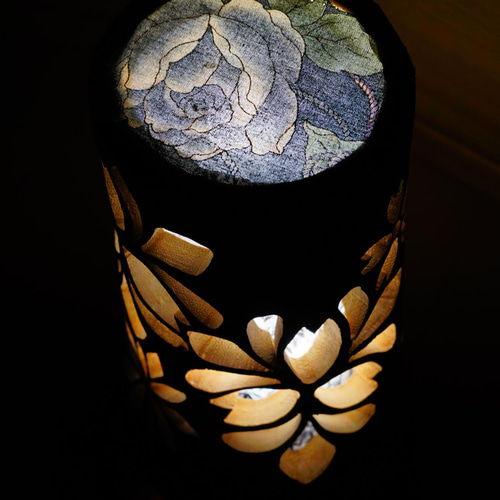 竹灯り・竹あかり・竹灯籠　全面彫～～ 癒しの灯り　華衣ライン★墨華★～～ 竹灯り・竹あかり・竹灯籠 全面彫～～ 癒しの灯り 華衣ライン