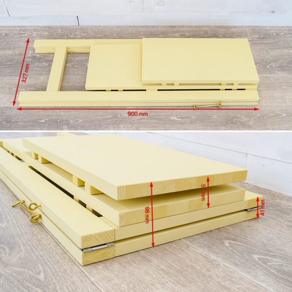 ②軽量ラダーシェルフ【受注】 ハニーマスタード　ミルクペイント２０色から選択 17枚目の画像