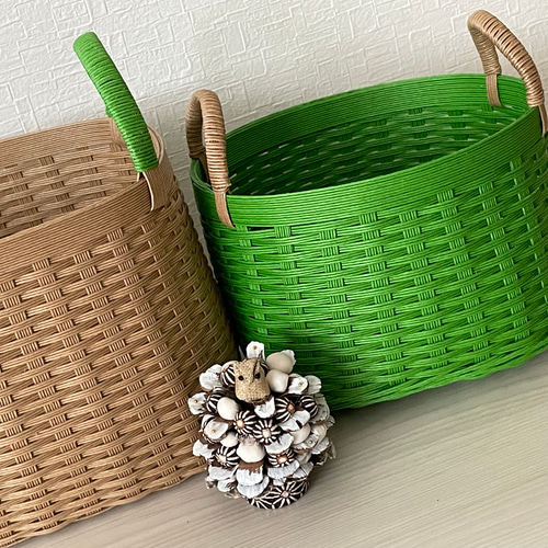 まーこはるページ　クラフトバンドかご 215☆Let's make a checkered basket bag with craft band