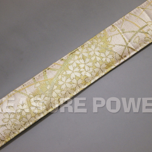 京都 西陣織り 和柄ギターストラップ 桜柄 / 赤2 金襴生地使用 tiny products Guitar Straps＊ タイニープロダクツ TP-STRAPS