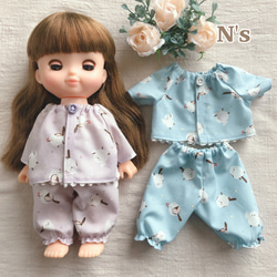 創作ビスクドール⭐︎創作人形⭐︎いちごちゃん⭐︎パジャマ付き 22cmドール用 いちごフラワーパジャマ リカちゃん ドール服