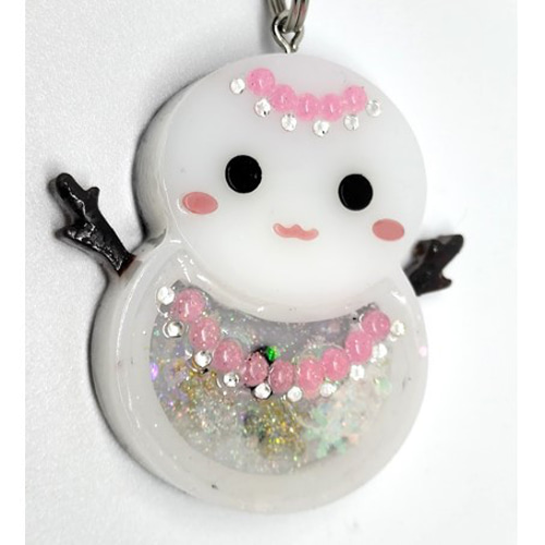 ハンドメイド おしゃれな雪だるまちゃん 雪の結晶 シェイカー  
