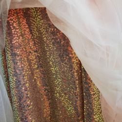 結婚式 高級 カラードレス  オーダーメイド ベアトップ  キラキラチュール ふわふわ袖 花嫁/ G022 9枚目の画像