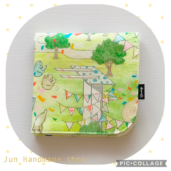 肌触り滑らかなハンカチ＊ユキエモン22Fabric☆メダリスト＊上品キレイ＊生地糸国産　ガーゼハンカチ 1枚目の画像