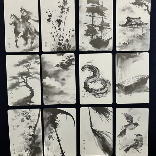 墨絵ルノルマン ルノルマンカード 和風 水墨画 占術 日本 和