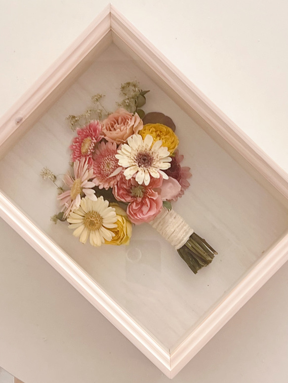 【オープン記念価格】アフターブーケ　フレームドライブーケ　結婚式/記念日の大切な花束を長く楽しみたい方へ 7枚目の画像
