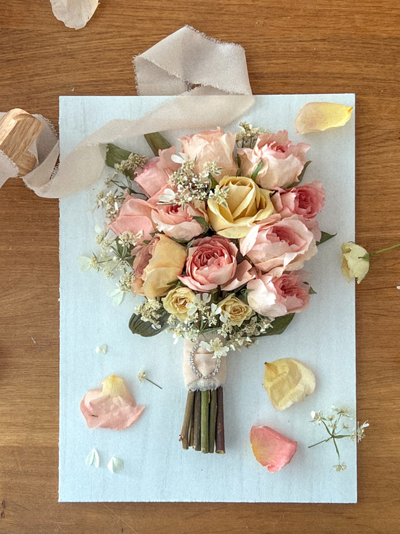 【オープン記念価格】アフターブーケ　フレームドライブーケ　結婚式/記念日の大切な花束を長く楽しみたい方へ 2枚目の画像
