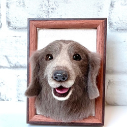 オーダー見本 羊毛フェルトフレームタイプ 犬 ワイマラナー 羊毛