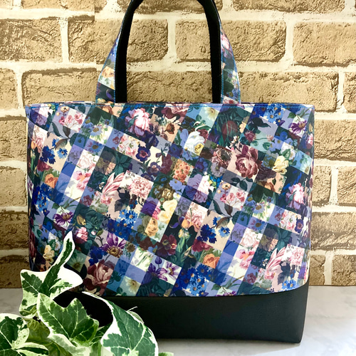 ハンドメイド＊＊手刺繍＊＊肩かけトートバッグ ＊＊紫陽花