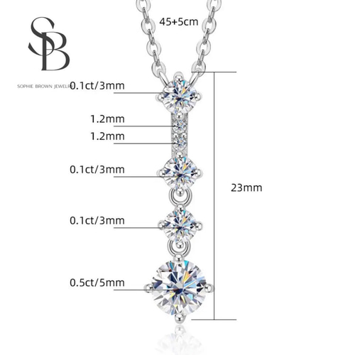 モアッサナイト Y字 ラウンド ネックレス キラキラ S925  