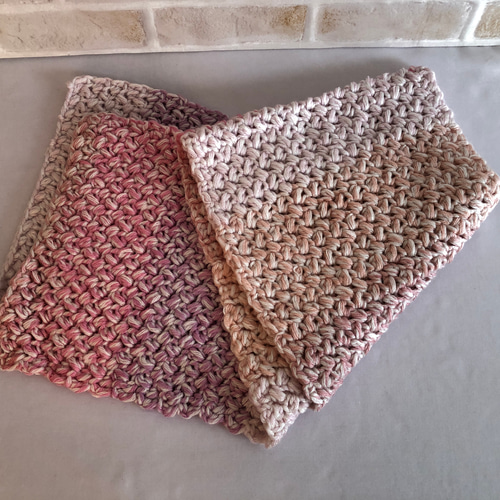 ハンドメイドマフラー （ピンクパープル） スヌードハンドメイド s13