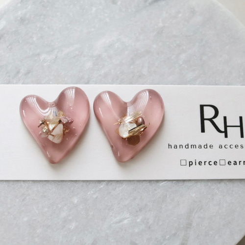 ニュアンスカラーのヘアクリップ シェルラメ レジン ヘアクリップ