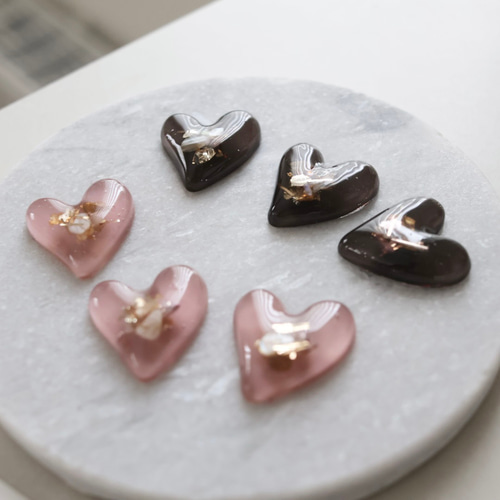 ニュアンスカラーのヘアクリップ シェルラメ レジン ヘアクリップ  