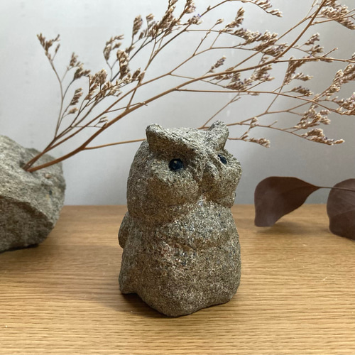 小さなフクロウ 石の彫刻 その他置物 masa.T 通販 17143045