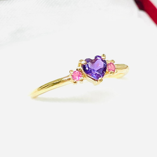 K10・K18・Pt(10金・18金・プラチナ)高品質アメジストとピンク