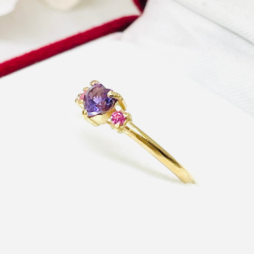 K10・K18・Pt(10金・18金・プラチナ)高品質アメジストとピンク