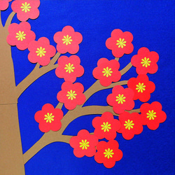 梅の木 ウグイス 壁飾り 季節の飾り #SHOPmako クラフトパンチ アカ 9枚目の画像