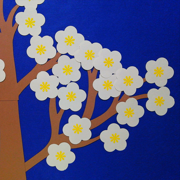 梅の木 ウグイス 壁飾り 季節の飾り #SHOPmako クラフトパンチ シロ 9枚目の画像