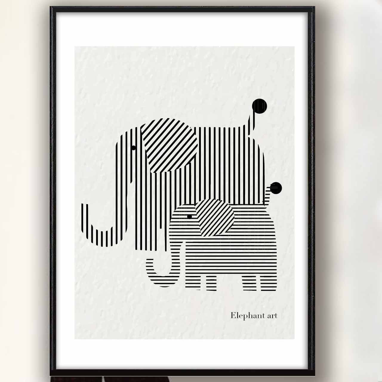 モダンエレファント　象　イラスト　ポスター　A4 A3 A2 A1　アート  　アートポスター　seiで検索　2346