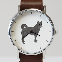 甲斐犬（黒）の腕時計 2枚目の画像