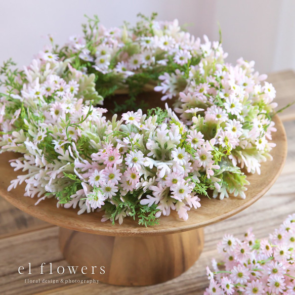 受注制作春の小花のナチュラルリース 受注制作春の小花のナチュラルリース