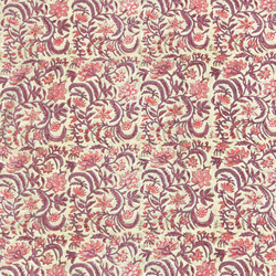 【50cm單位】沙米色紫葉印度手工塊印花布料棉質 第4張的照片